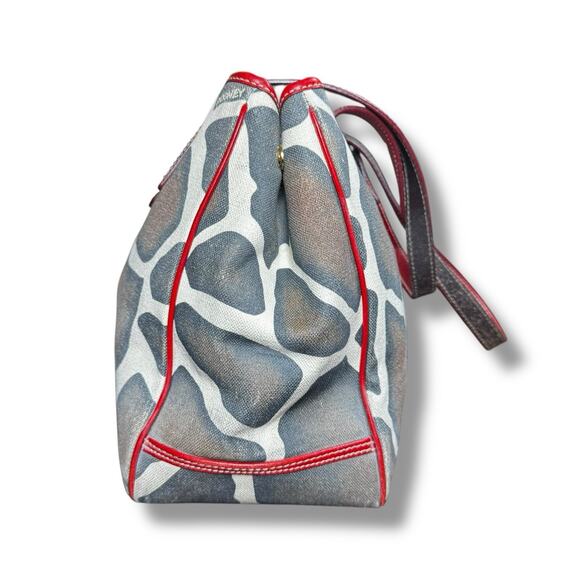 Dooney & Bourke Giraffe Print Leather Tote Purse w/ Matching Clutch & Key Case - Picture 6 of 11